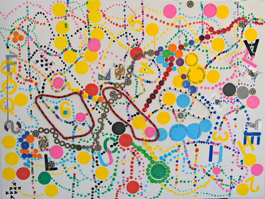 Dead Man's Hand, 2026, mixed media, 48 x 36 in. / 121.92 x 91.44 cm.