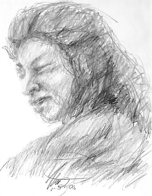 Black Asian, 2000, graphite, 17.5 x 21 in. / 44.45 x 53.34 cm.