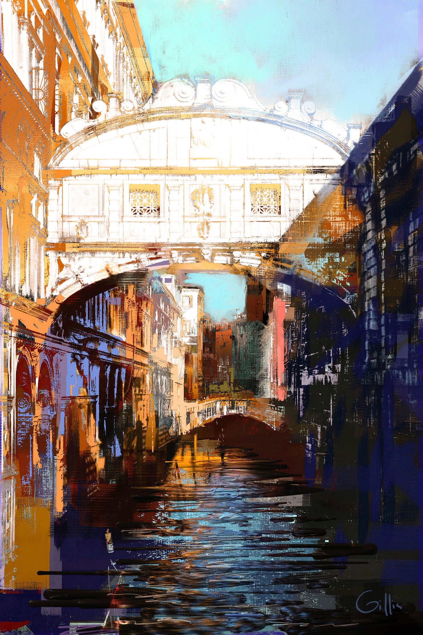 Bridge of Sighs, 2022, oil on canvas, 24 x 36 in. / 60.96 x 91.44 cm.