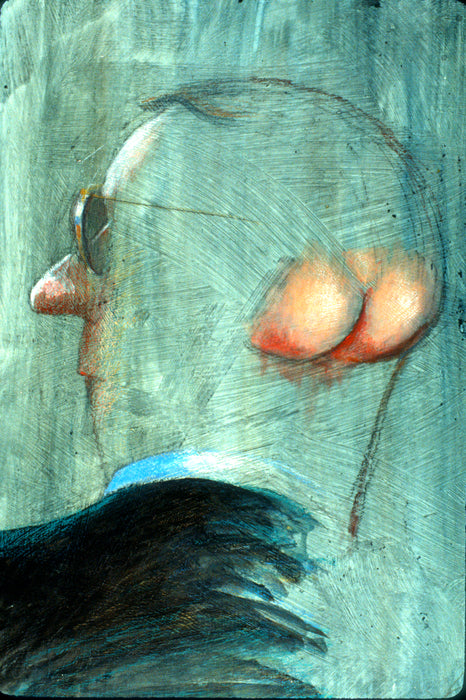 "Butt Head", 1997, oil pastel, 22 x 30 in. / 55.88 x 76.2 cm.