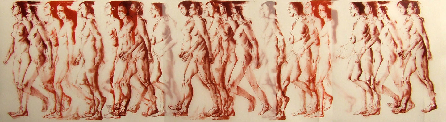 Chant Paien, 2023, lithograph on mylar, 36 x 120 in. / 91.44 x 304.8 cm.