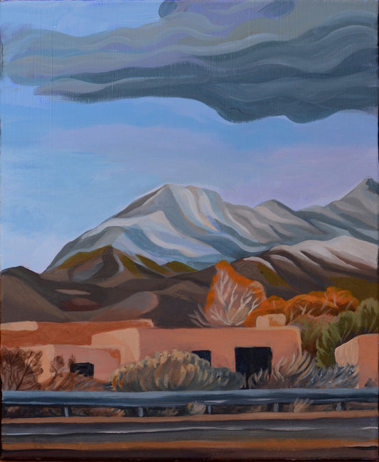 Clouds Over Rincon Peak, 2023, acrylic on canvas, 20 x 16 in. / 50.8 x 40.64 cm.