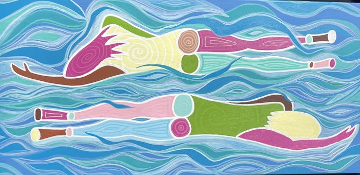 Colored People, 2023, acrylic on canvas, 12 x 24 in. / 30.48 x 60.96 cm.