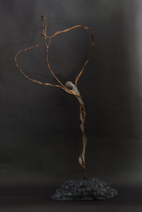 Continuum, 2019, lost wax cast bronze, 40 x 19 x 10 in. / 101.6 x 48.26 x 25.4 cm.