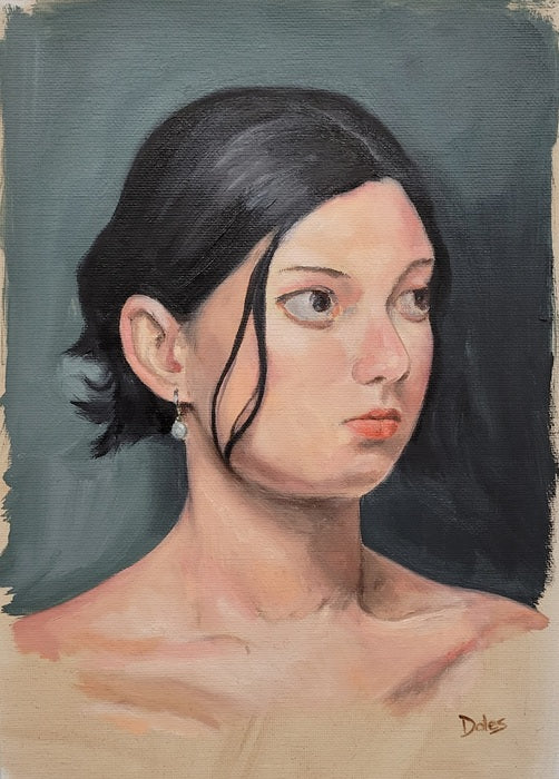 Cyrena, 2022, oil on canvas, 12 x 8 in. / 30.48 x 20.32 cm.