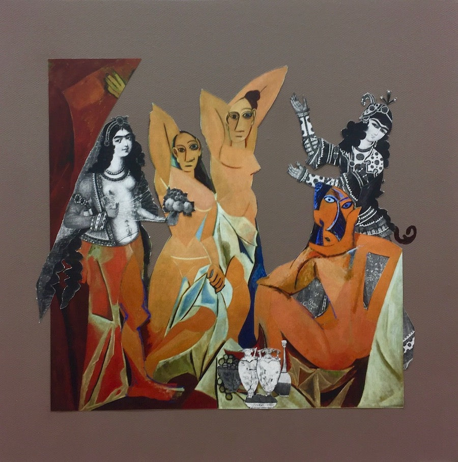 The Dancers, 2020, mixed media, 12 x 12 in. / 30.48 x 30.48 cm.