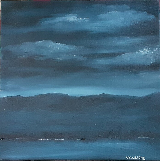 Dusk, 2020, oil, 8 x 8 in. / 20.32 x 20.32 cm.