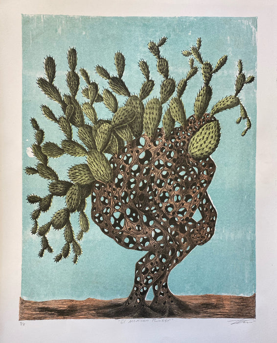 El Mexican Thinker, 2022, lithography, 24 x 18 in. / 60.96 x 45.72 cm.