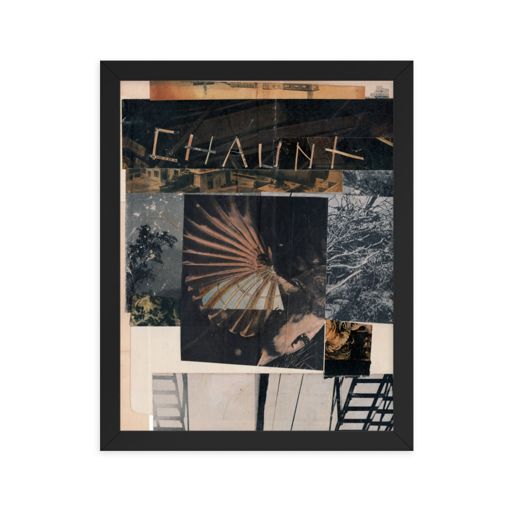 Chaunt, 2023, collage on framed paper print