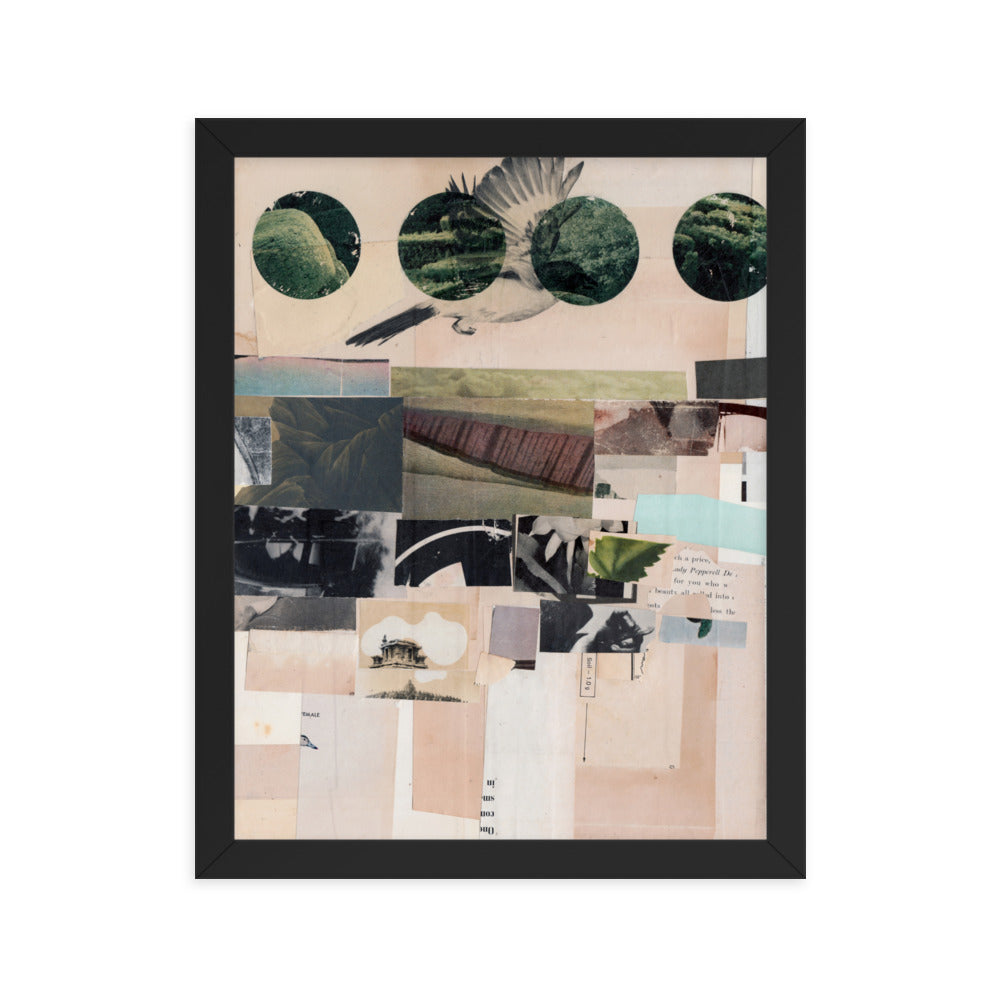 Tao, 2023, collage on framed paper print