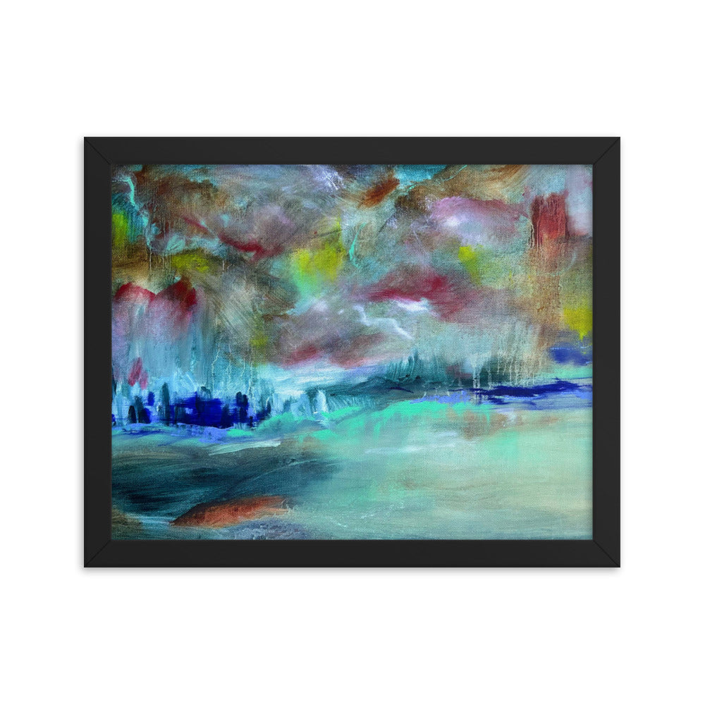 A Storm is Coming, 2024, oil on framed paper print