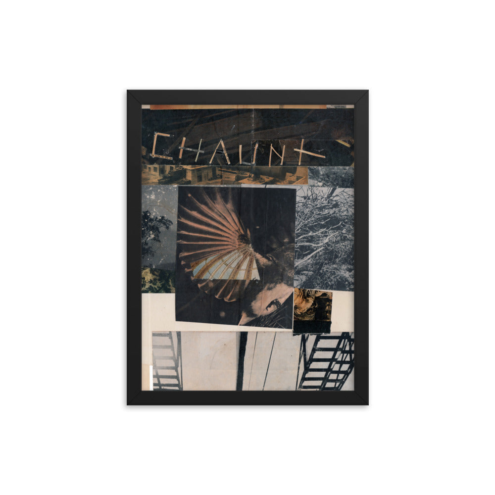 Chaunt, 2023, collage on framed paper print