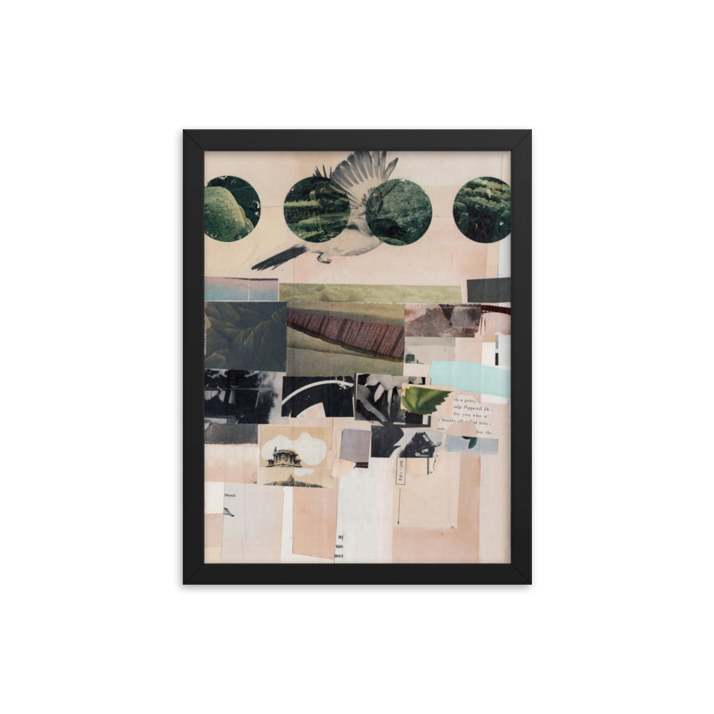 Tao, 2023, collage on framed paper print