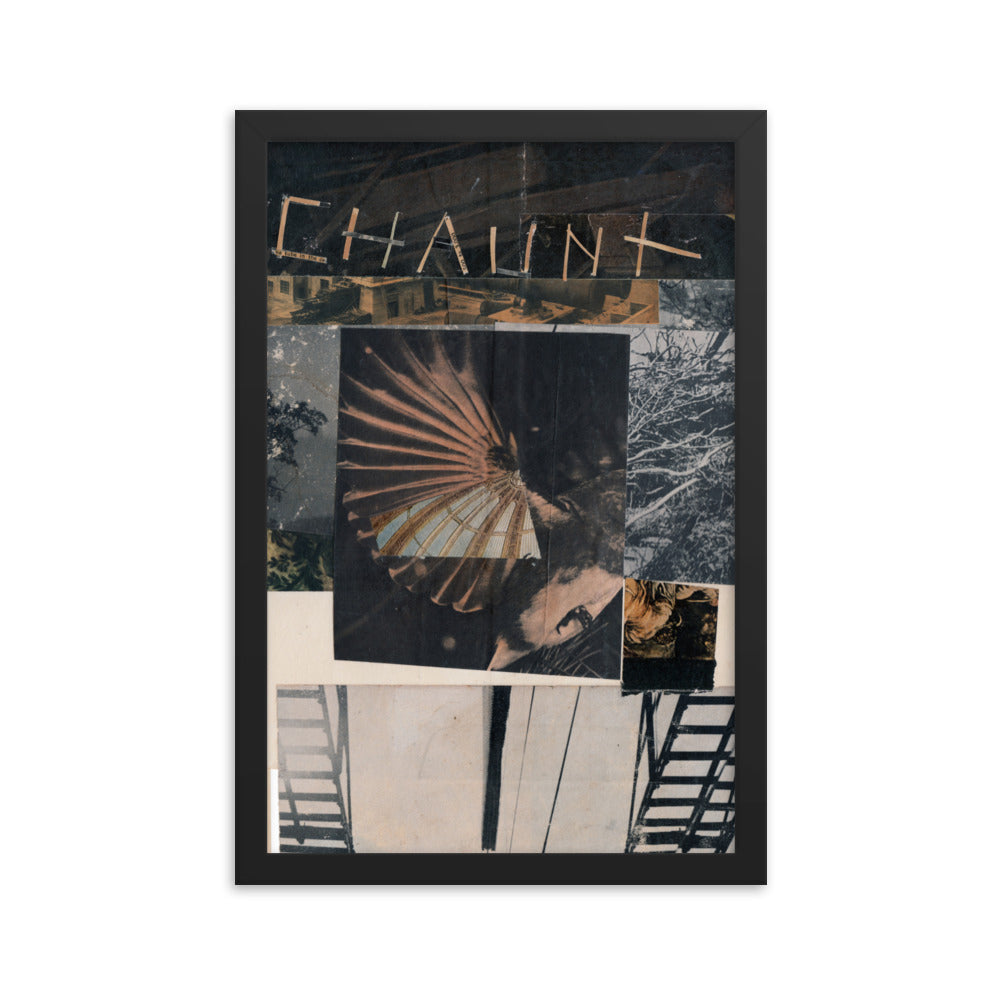 Chaunt, 2023, collage on framed paper print