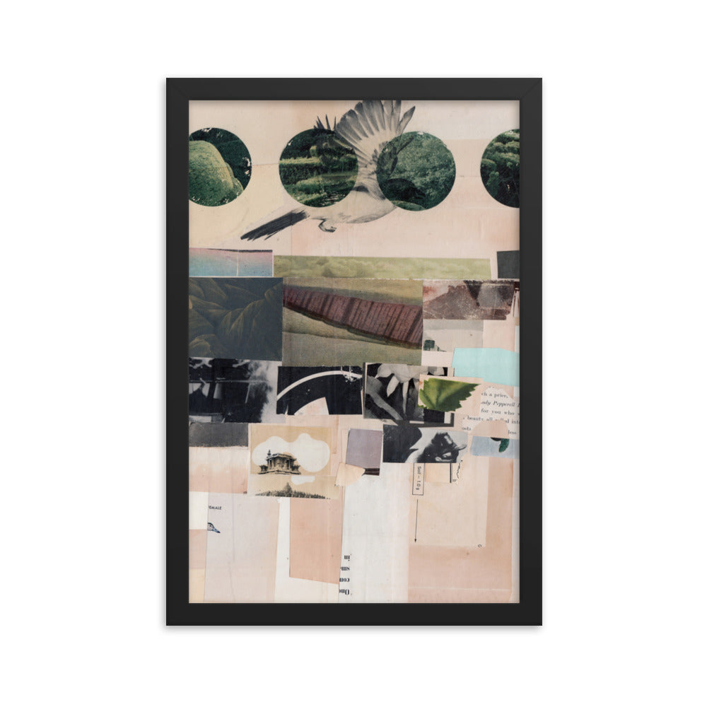 Tao, 2023, collage on framed paper print