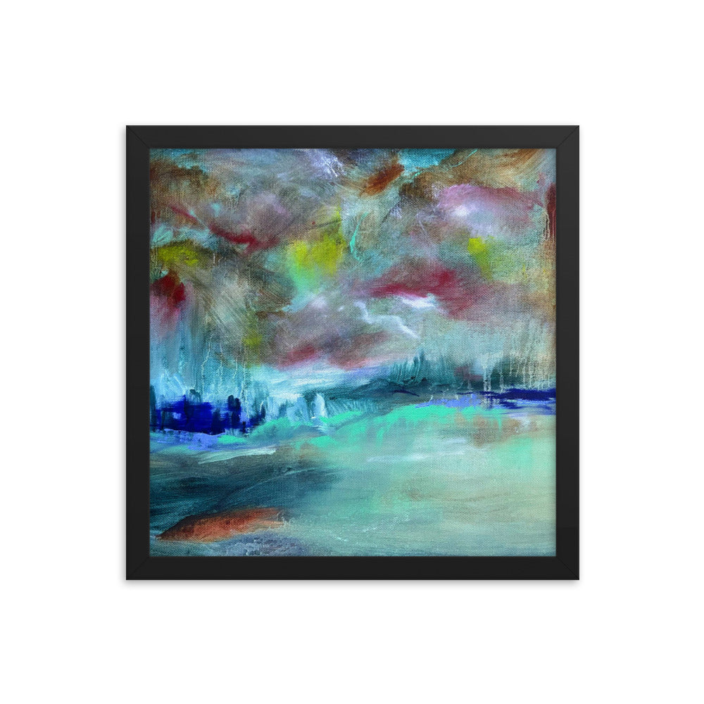 A Storm is Coming, 2024, oil on framed paper print