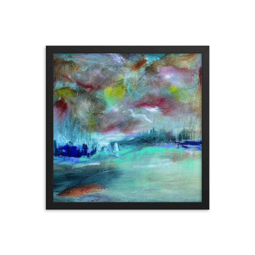 A Storm is Coming, 2024, oil on framed paper print