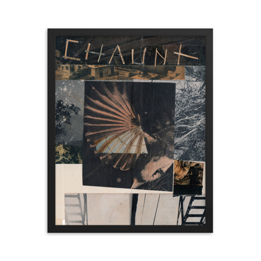 Chaunt, 2023, collage on framed paper print