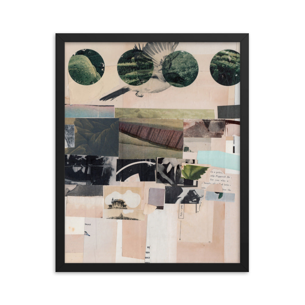 Tao, 2023, collage on framed paper print