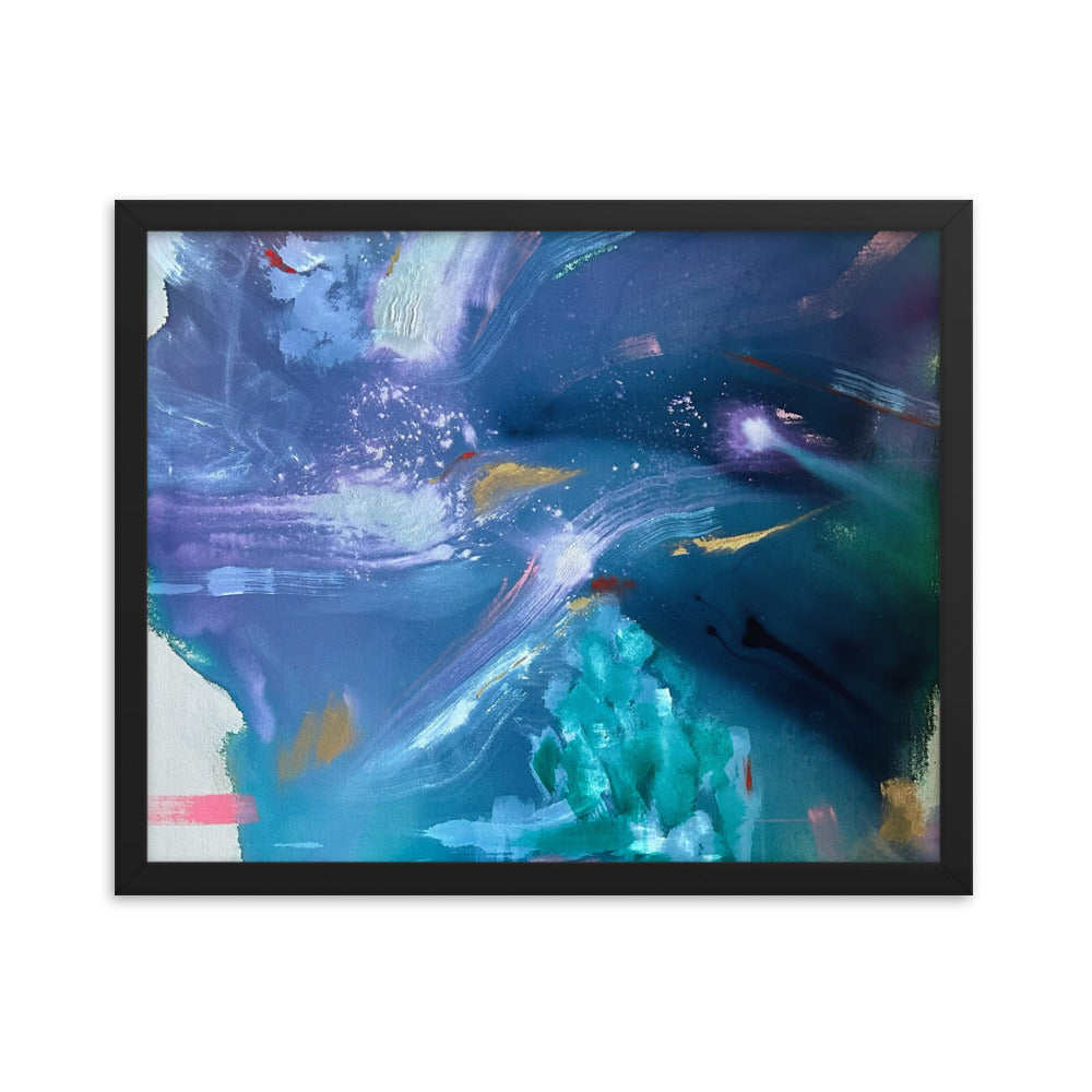 Northern Lights, 2024, oil on framed paper print