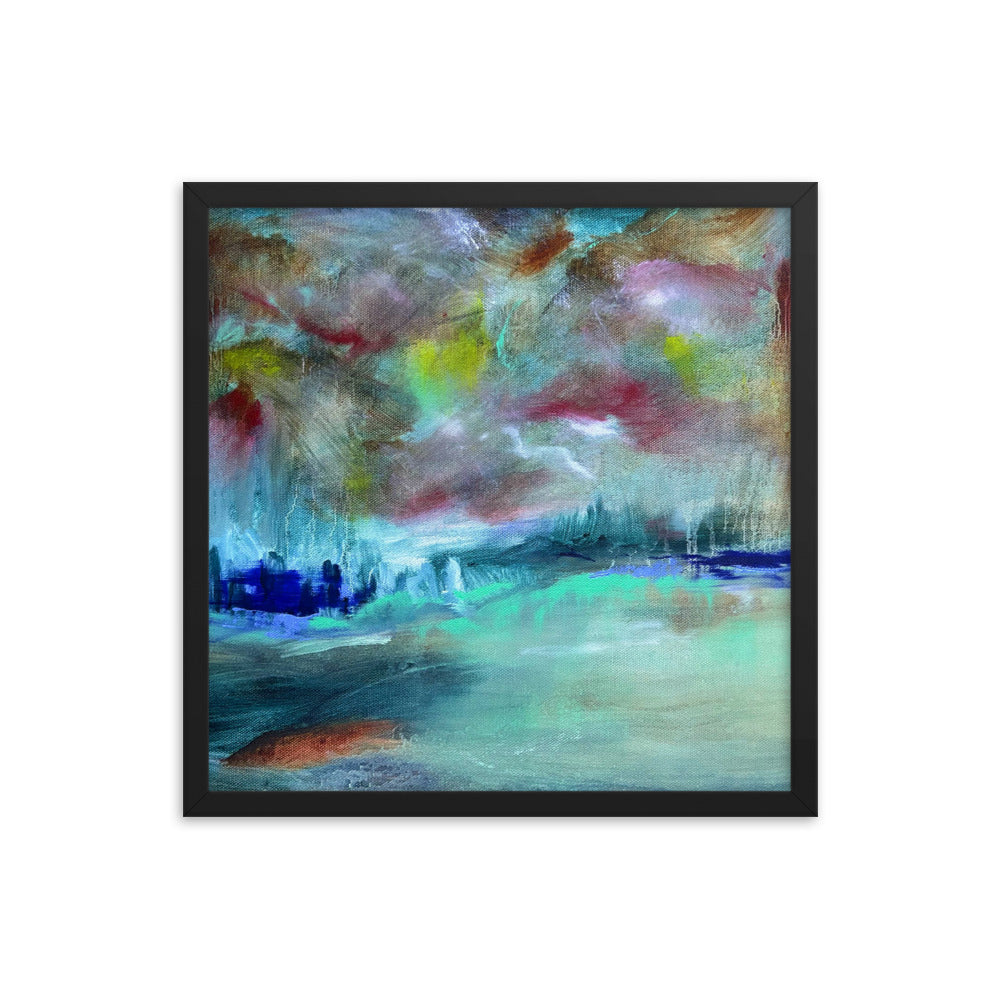 A Storm is Coming, 2024, oil on framed paper print