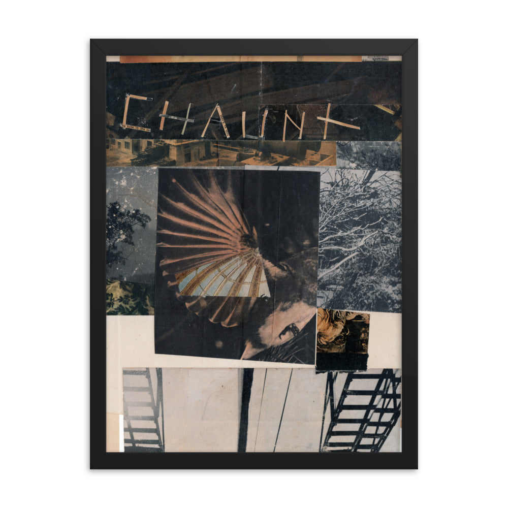 Chaunt, 2023, collage on framed paper print