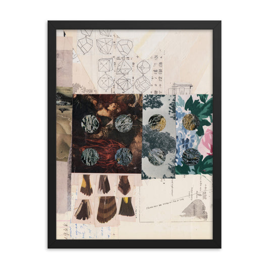 Rebus, 2023, collage on framed paper print