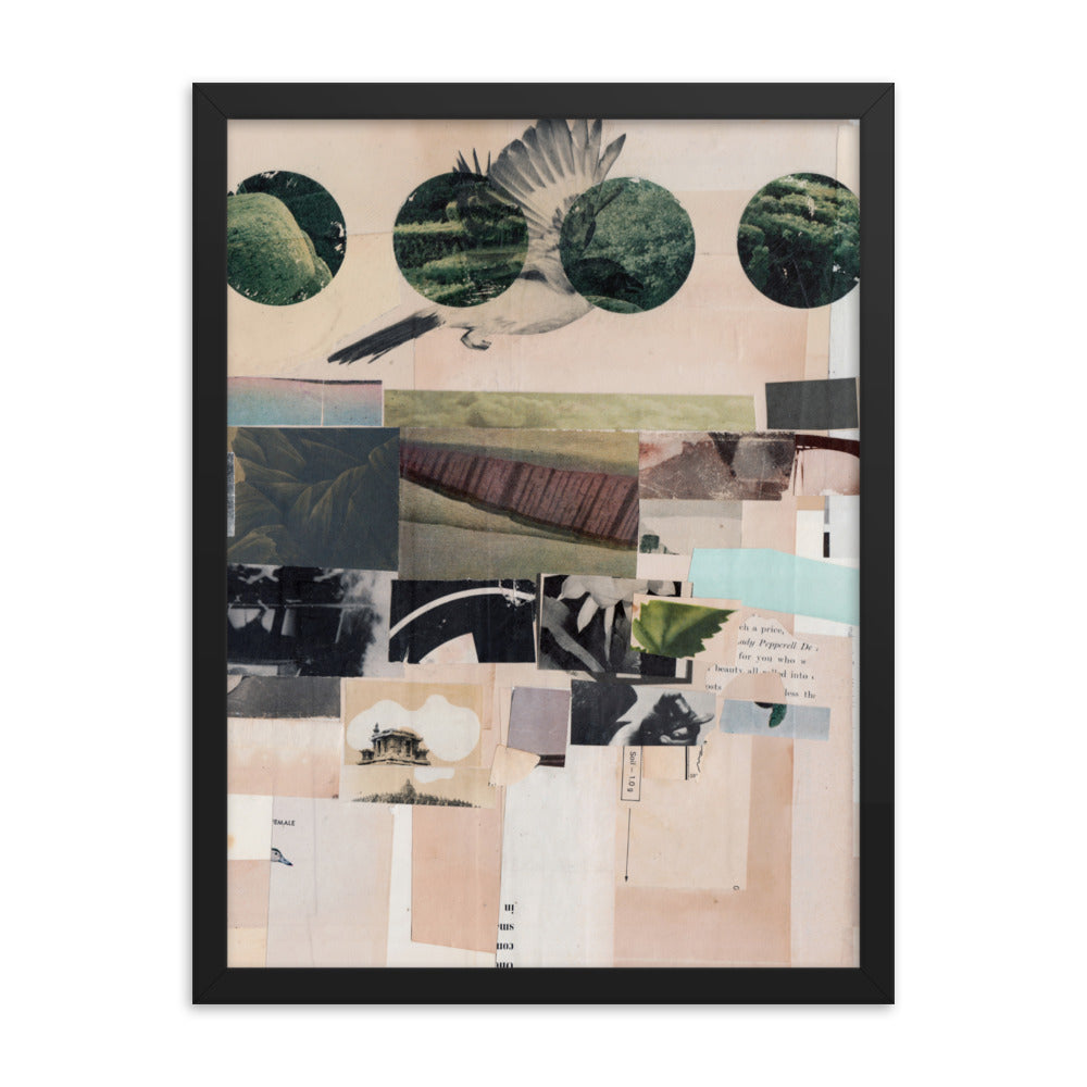 Tao, 2023, collage on framed paper print