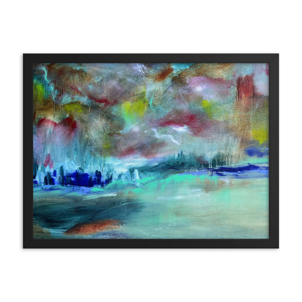 A Storm is Coming, 2024, oil on framed paper print