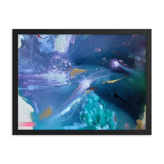 Northern Lights, 2024, oil on framed paper print