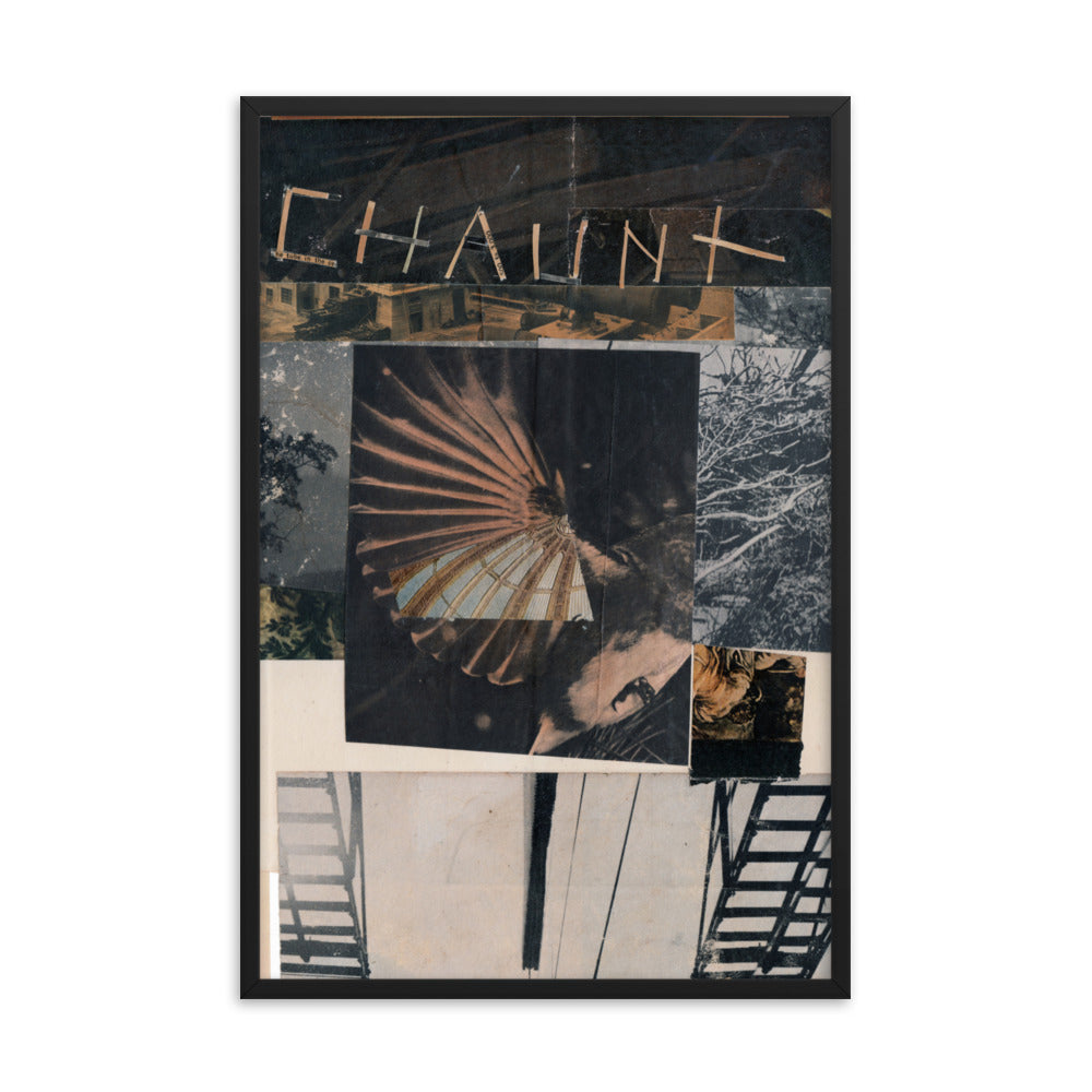 Chaunt, 2023, collage on framed paper print