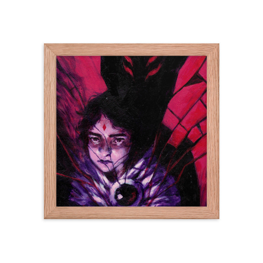 Raven Exploration, 2023, acrylic on framed paper print