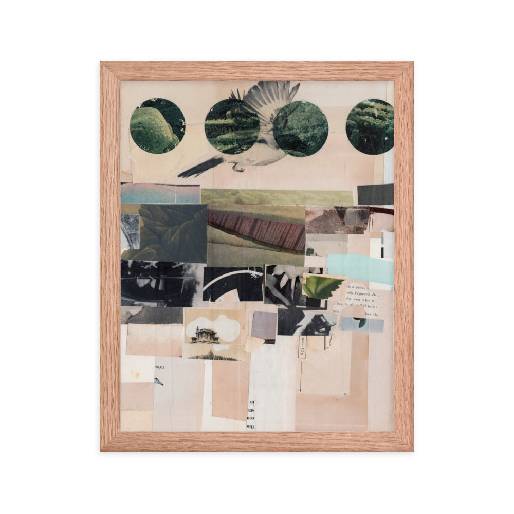 Tao, 2023, collage on framed paper print