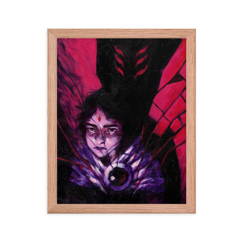 Raven Exploration, 2023, acrylic on framed paper print