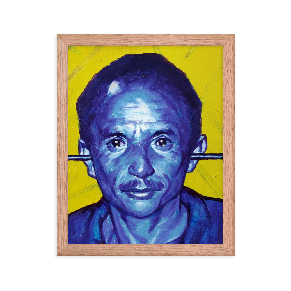 Caneta Azul, 2023, acrylic on framed paper print