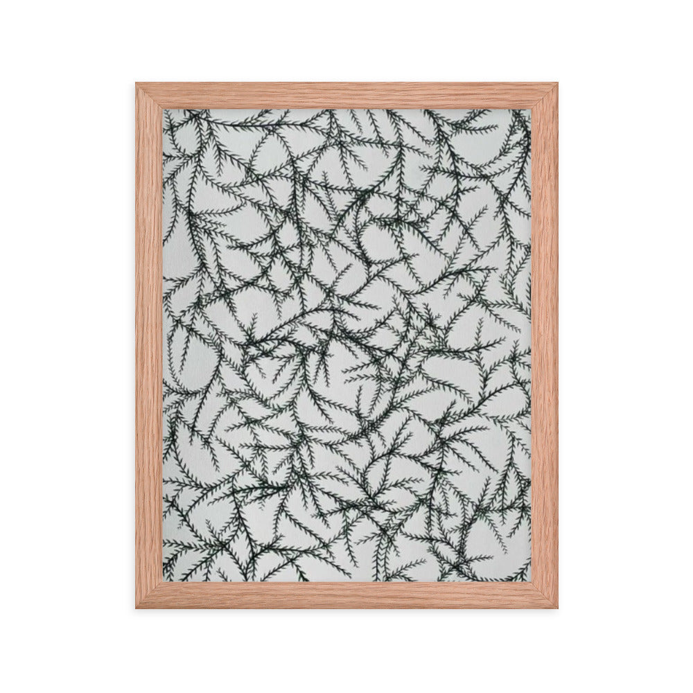 Entwined Leaves, 2023, watercolor on framed paper print