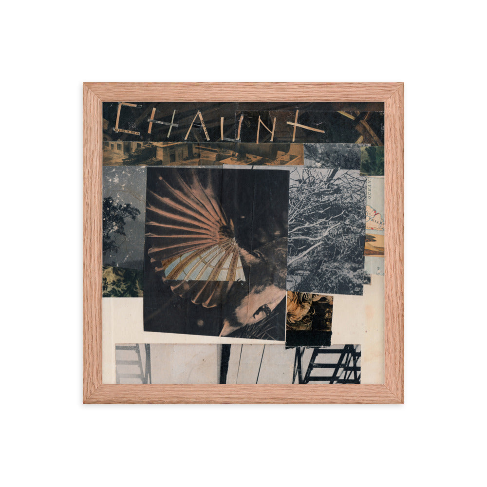 Chaunt, 2023, collage on framed paper print