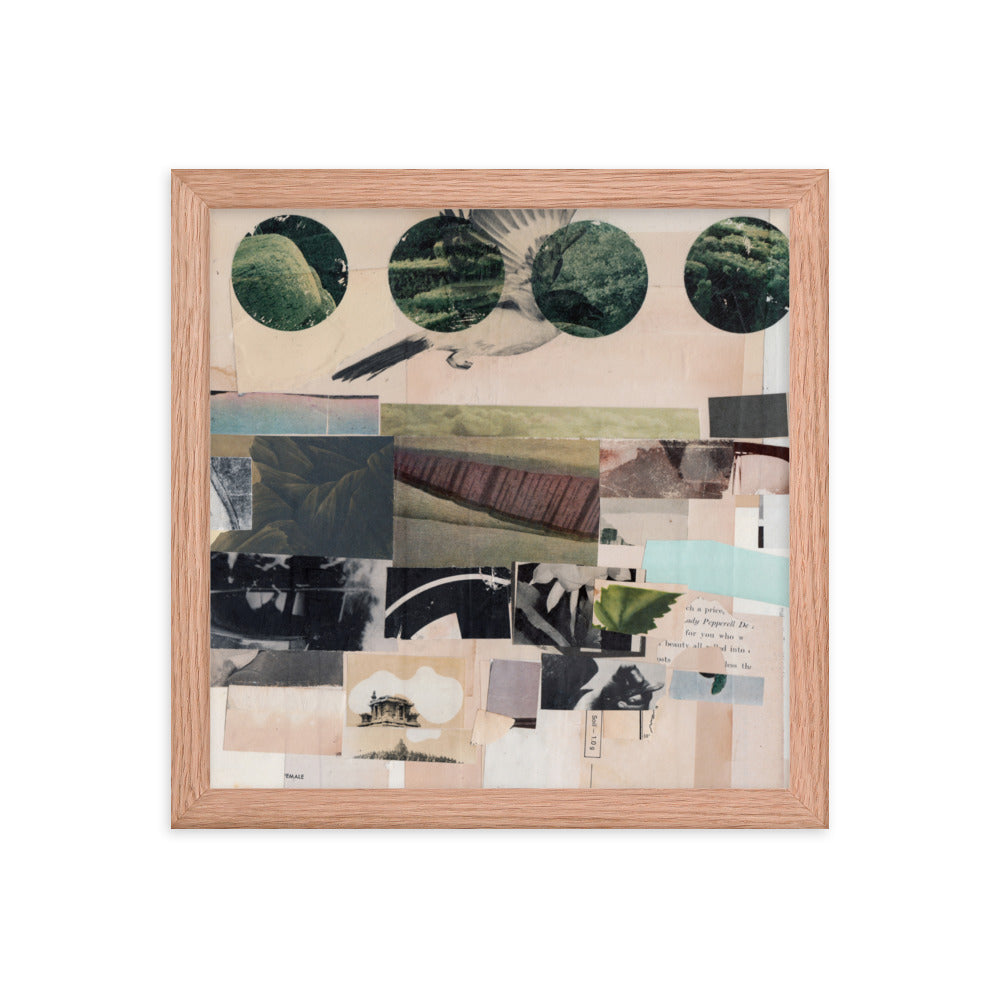 Tao, 2023, collage on framed paper print