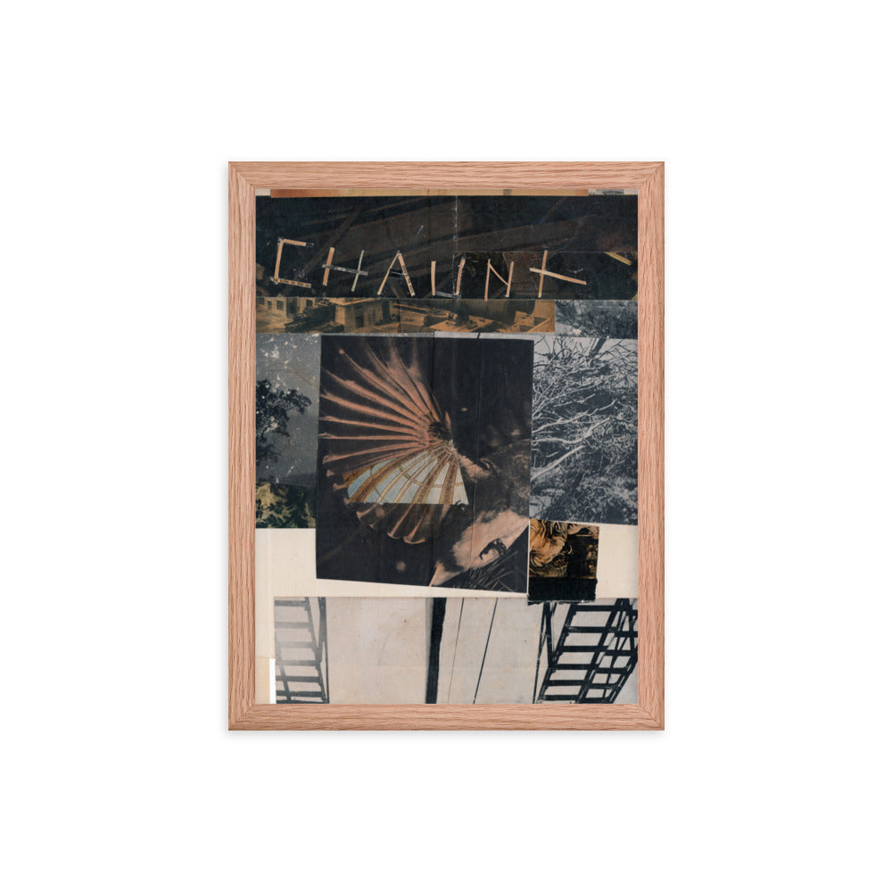 Chaunt, 2023, collage on framed paper print