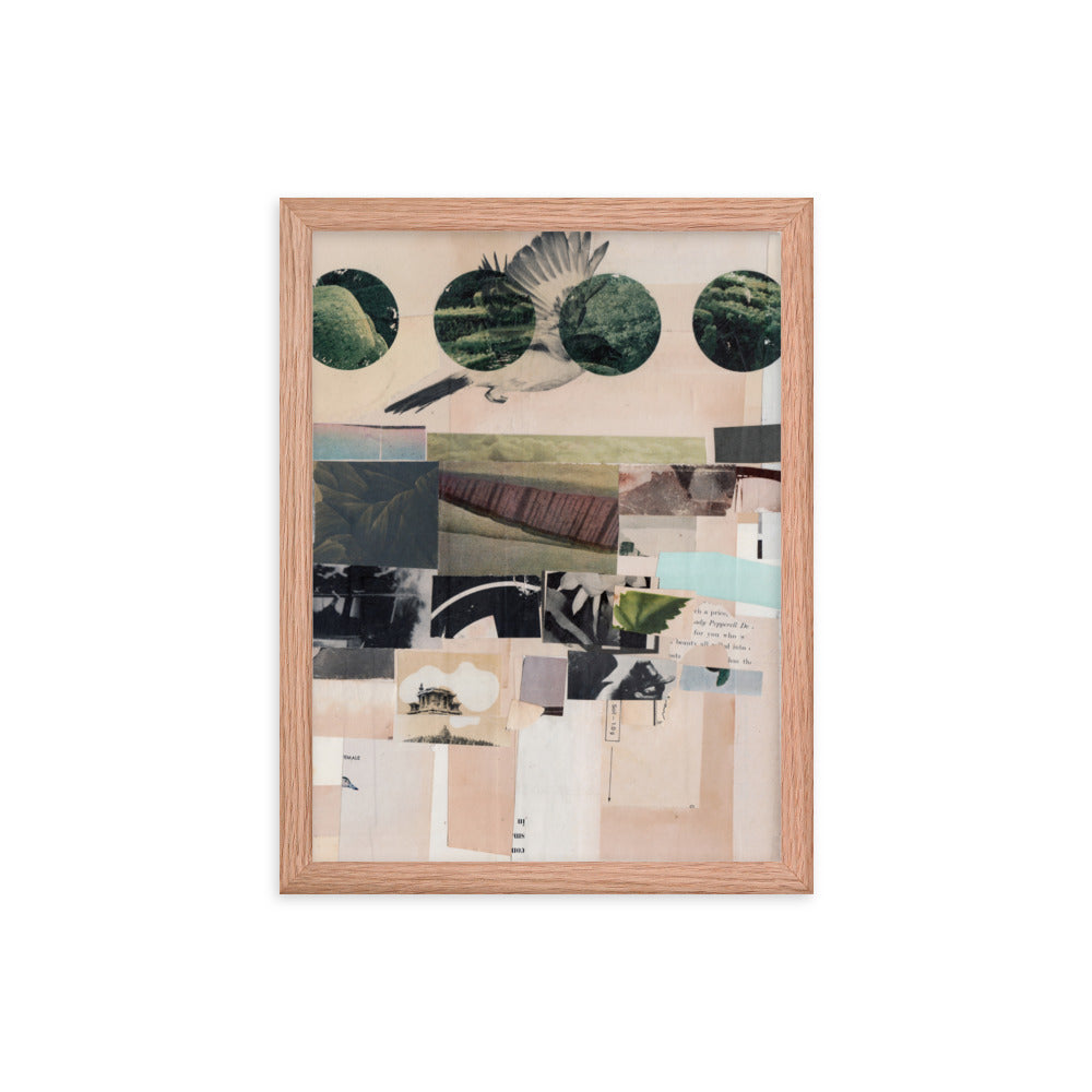 Tao, 2023, collage on framed paper print