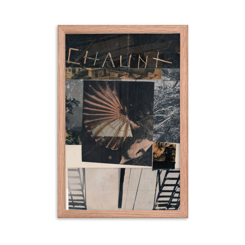 Chaunt, 2023, collage on framed paper print