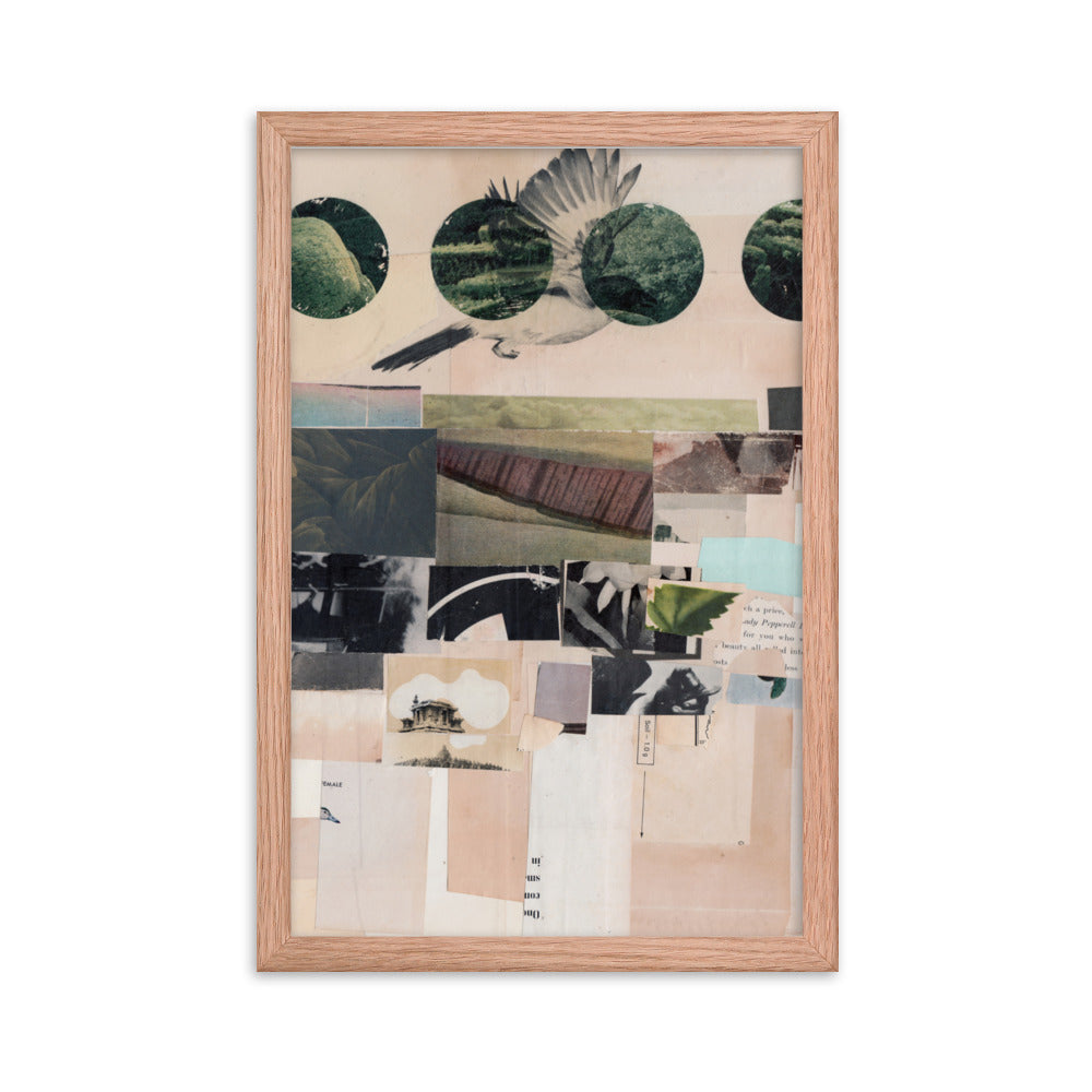 Tao, 2023, collage on framed paper print