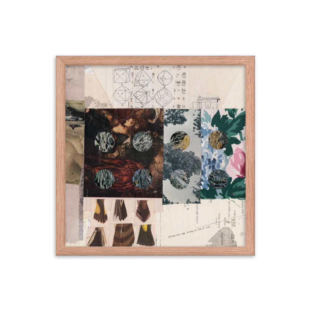 Rebus, 2023, collage on framed paper print