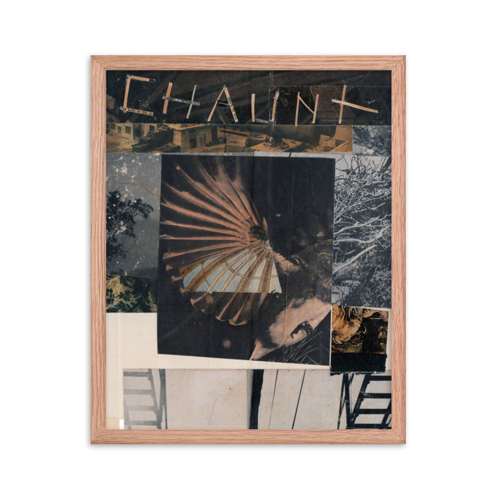 Chaunt, 2023, collage on framed paper print