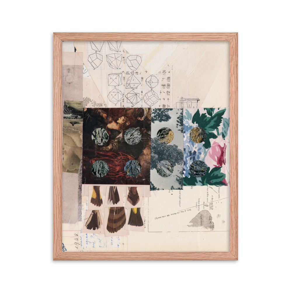 Rebus, 2023, collage on framed paper print