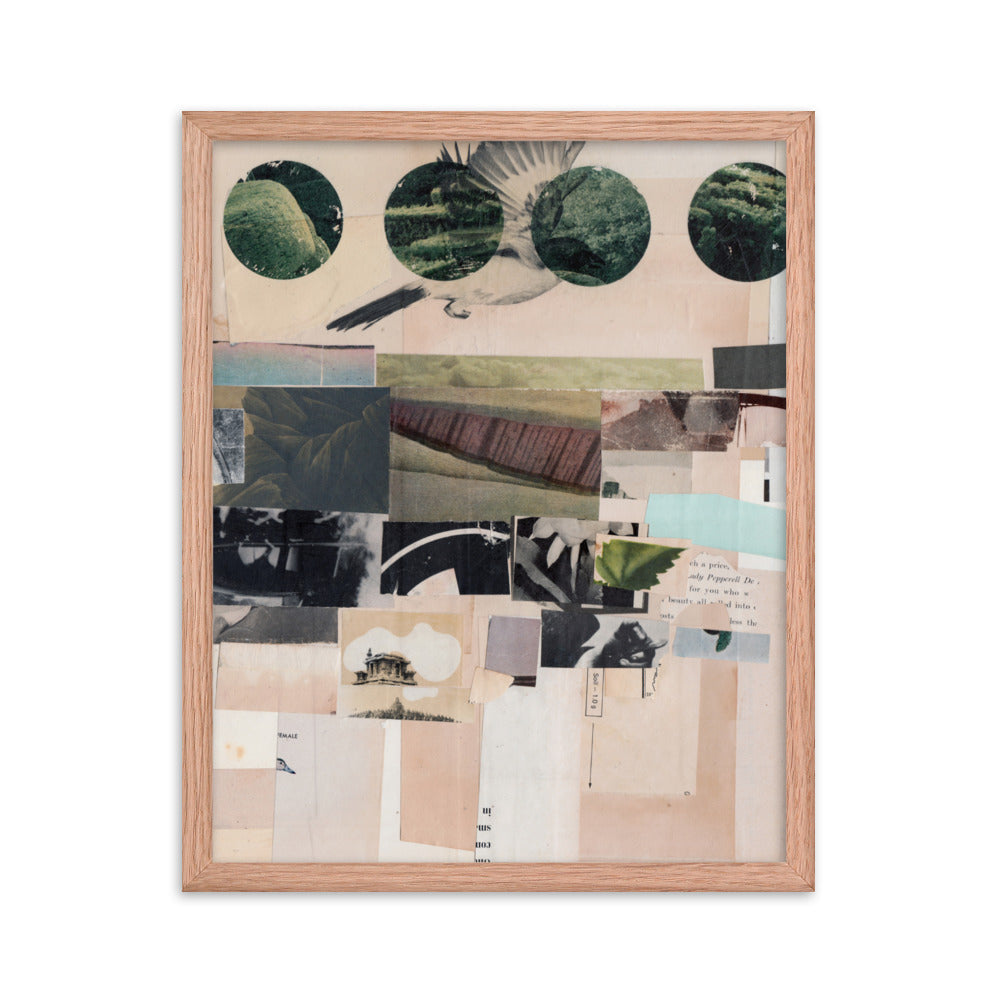 Tao, 2023, collage on framed paper print