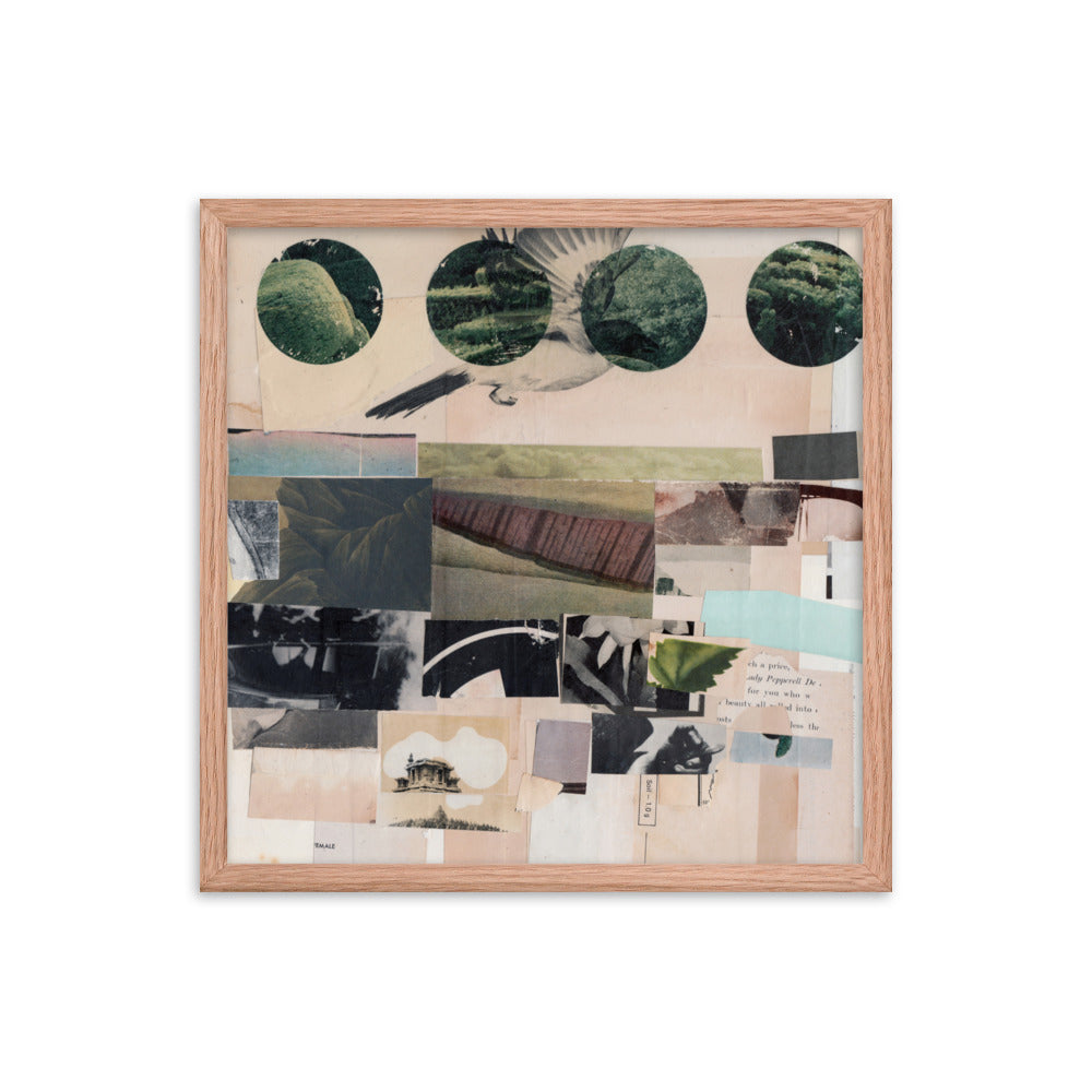 Tao, 2023, collage on framed paper print