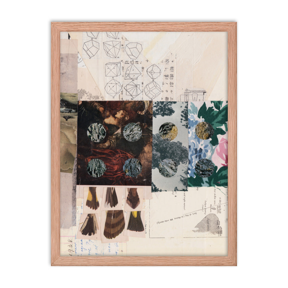 Rebus, 2023, collage on framed paper print