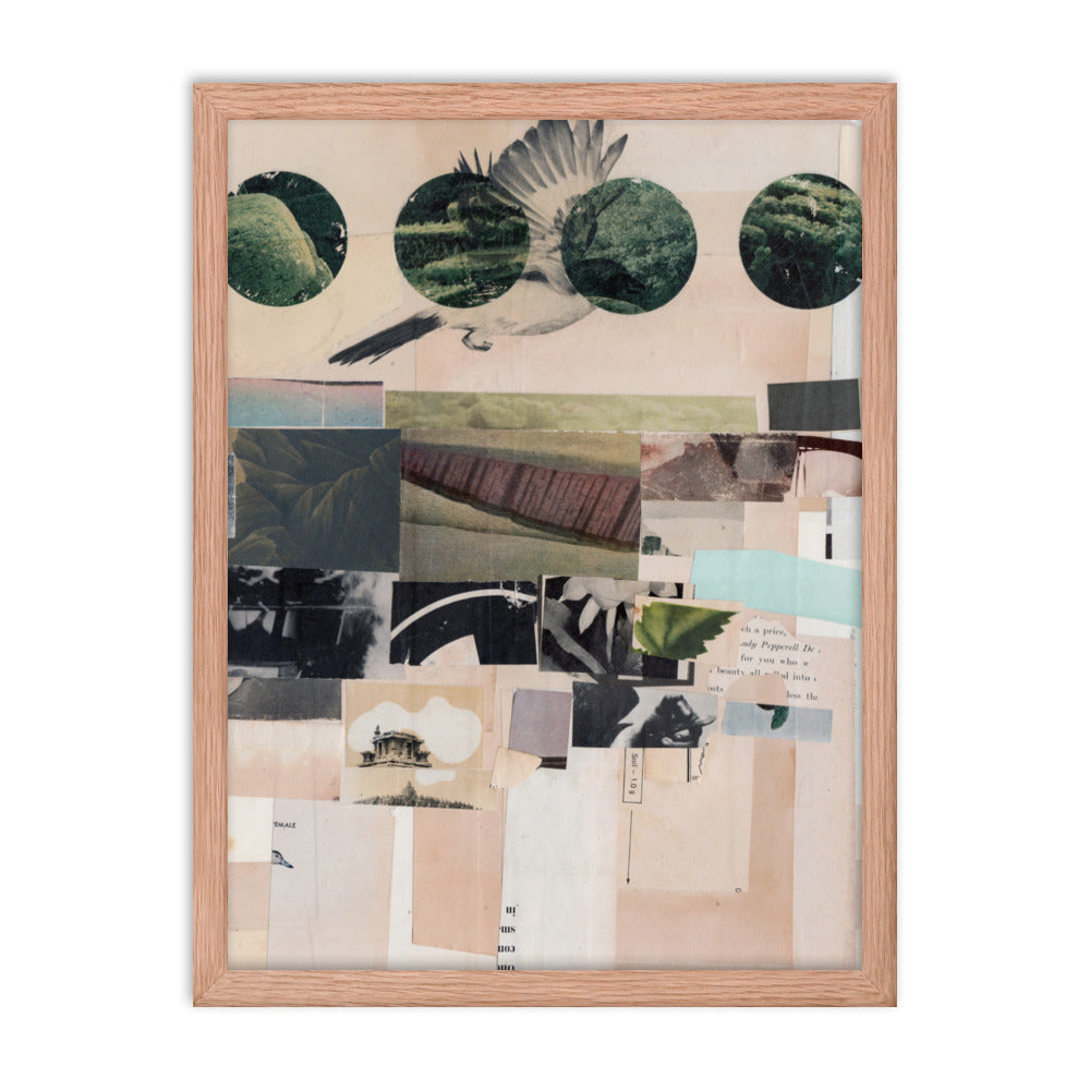 Tao, 2023, collage on framed paper print