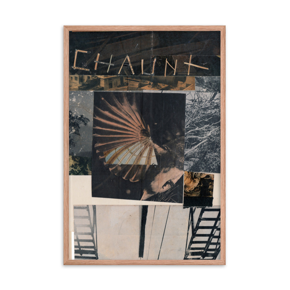 Chaunt, 2023, collage on framed paper print